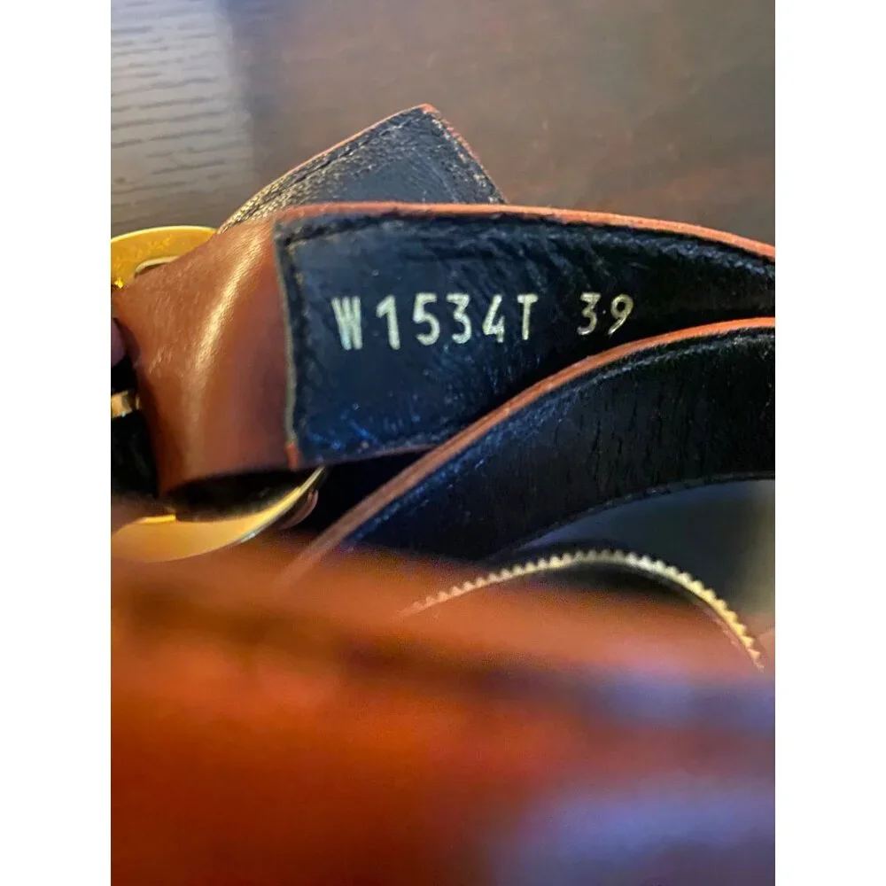 Tom Ford Brown Leather Strappy Block Heel Sandals Sz 39 Made in Italy - Picture 11 of 15